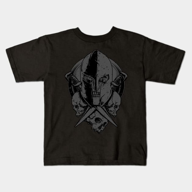 Death Spartan Kids T-Shirt by quilimo